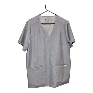 FIGS Casma Scrub Top V Neck Grey Women's Size XL